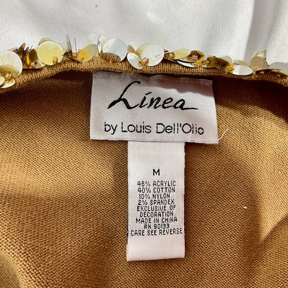 Camel Twinset with Sequins Sz Med - Picture 9 of 14